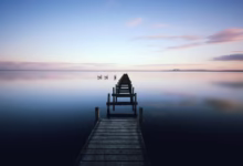 pier, dock, water, nature, sunset, sunrise