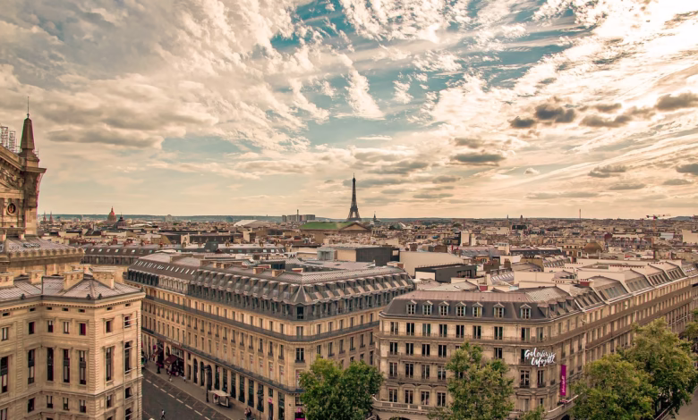 paris, france, city, buildings, eiffel tower, nature, architecture, europe, cityscape, urban, tourism, sky, clouds