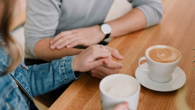 man and woman holding hands