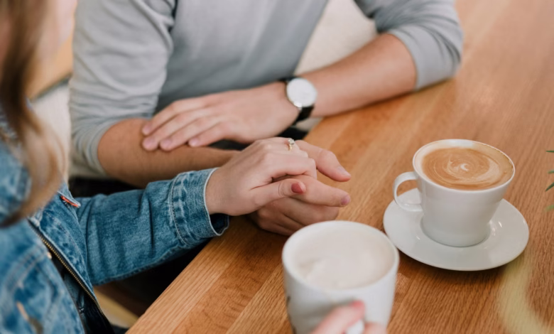 man and woman holding hands