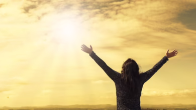 woman, sky, nature, sunlight, arms, open arms, sunbeams, sunrays, clouds, worship, freedom, happiness, relieved, prayer, praise, success, joy