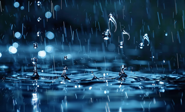 water, droplets, rain, blue, music, notes, splash, symphony, macro, reflection, shimmer, bokeh, light, liquid, nature, harmony, rhythm, surface, melody, dynamic, wet, artistic, abstract, aqua, bright, tempo, ai generated