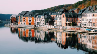 assorted-color of houses near lake