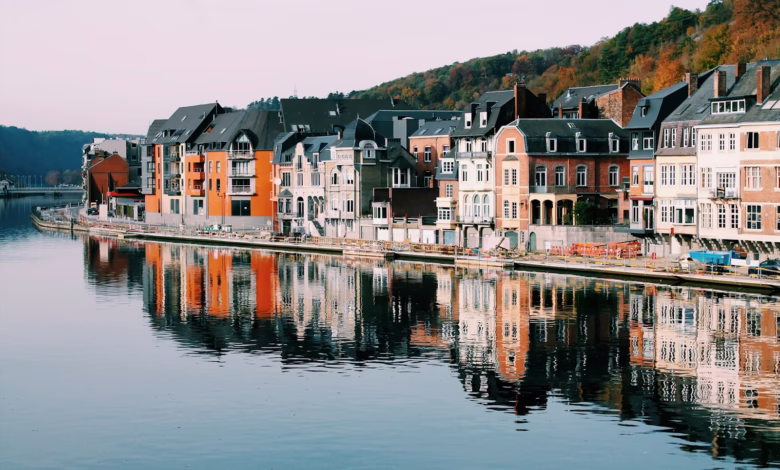 assorted-color of houses near lake