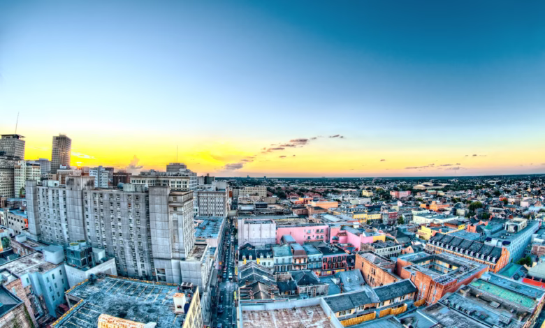aerial photography of city buildings during yellow sunset