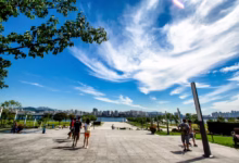 park, recreation, outdoor, people, walking, nature, seoul, yeoido, sky, cloud, korea, blue walking