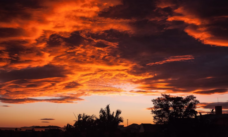 sunset, nature, brasil, brazil, landscape, sea, clouds, outdoor, silhouette, orange