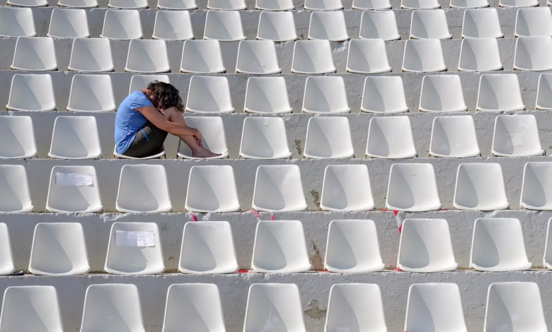 woman, lost, alone, arena, chairs, portrait, lost, lost, lost, lost, lost