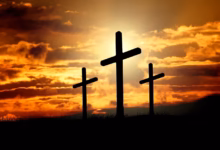 crosses, sunset, silhouettes, nature, dusk, dawn, twilight, clouds, sky, sunrise, hill, crucifixion, resurrection, christianity, christ, faith, god, jesus, easter, religion