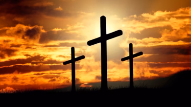 crosses, sunset, silhouettes, nature, dusk, dawn, twilight, clouds, sky, sunrise, hill, crucifixion, resurrection, christianity, christ, faith, god, jesus, easter, religion