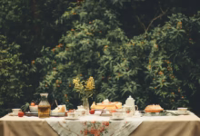 a table that has some food on it