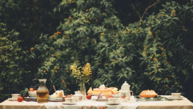 a table that has some food on it