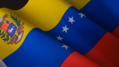 a close up of the flag of the state of venezuela