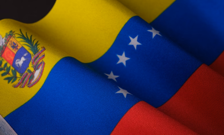 a close up of the flag of the state of venezuela