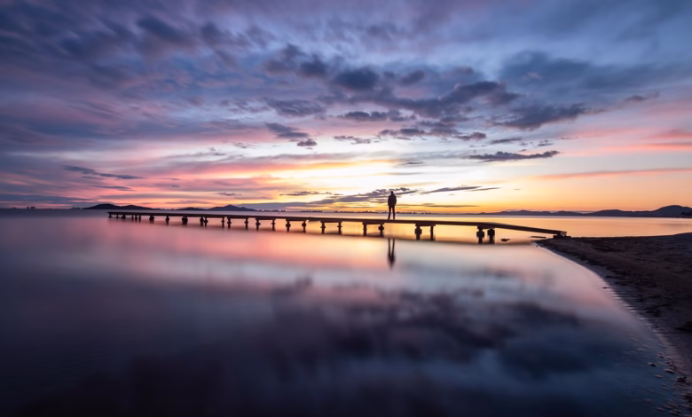lake, pier, laptop wallpaper, full hd wallpaper, sunset, sunrise, silhouette, wallpaper hd, dock, jetty, reflection, cool backgrounds, water, sky, wallpaper 4k, clouds, nature, 4k wallpaper, ocean, sea, beautiful wallpaper, dawn, dusk, scenery, scenic, 4k wallpaper 1920x1080, free wallpaper, morning, evening, mood, man, hd wallpaper, person, loneliness, windows wallpaper, desktop backgrounds, mac wallpaper, alone, sky background, murcia, free background, cartagena, background